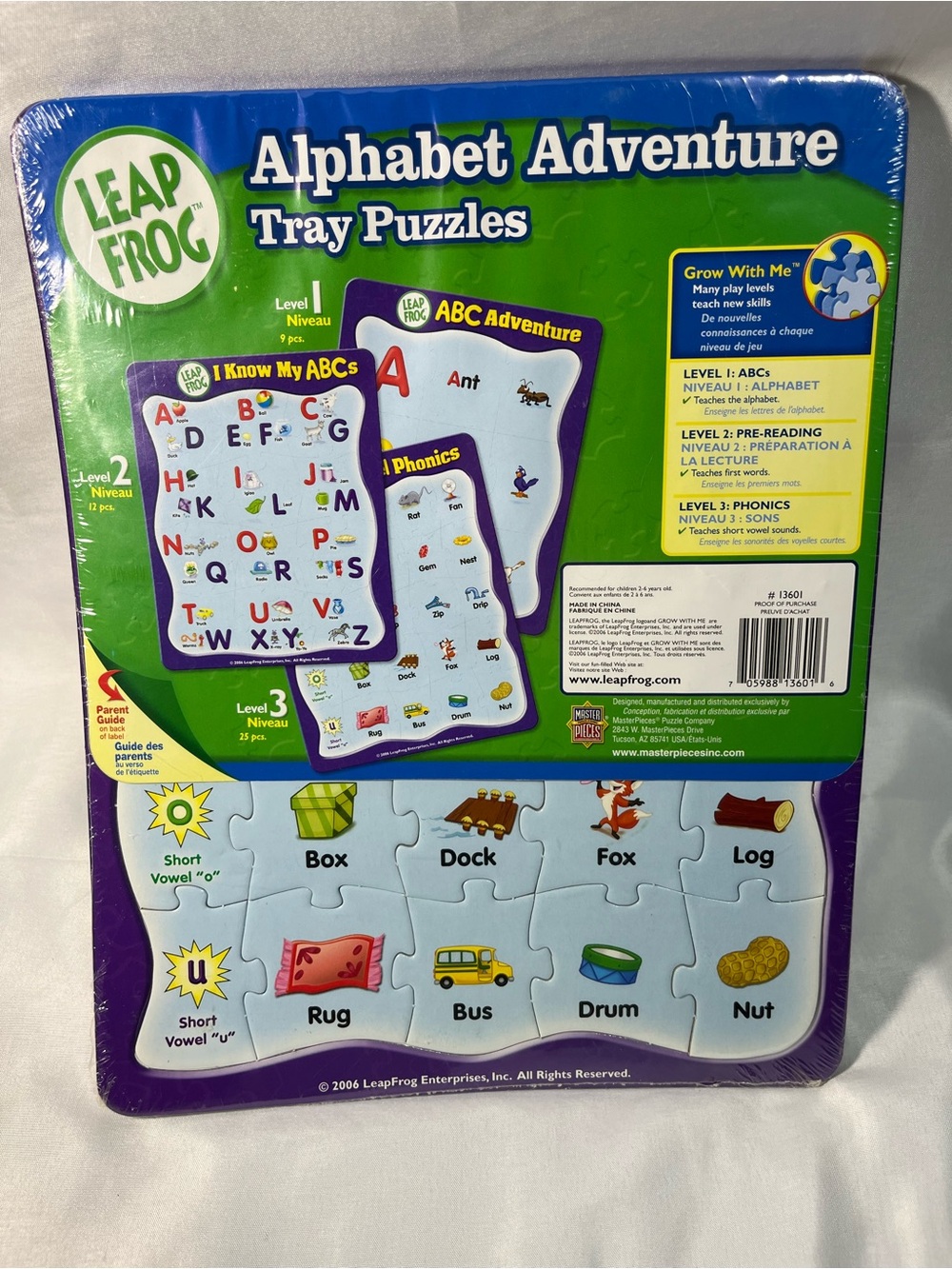 LeapFrog Alphabet Adventures Tray Puzzles 2006 ABC‎ Set of 3 NEW Sealed